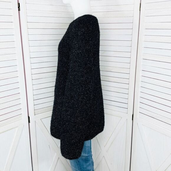 H&M Shimmer Oversized Wide Sleeve Sweater Black XS Pullover - Picture 2 of 13